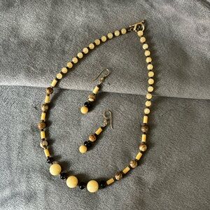 Handmade Beaded Necklace with Earrings